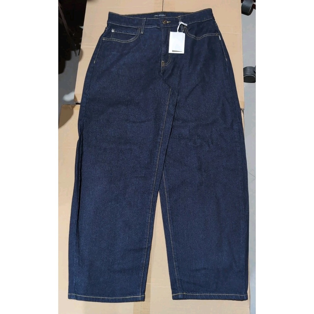 Free Assembly Women's sz 6 Barrel Leg Jeans Indigo Rinse NWT